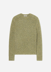 Fitted Crew Sweater in Cashmere Silk - Mossy - CO Collections